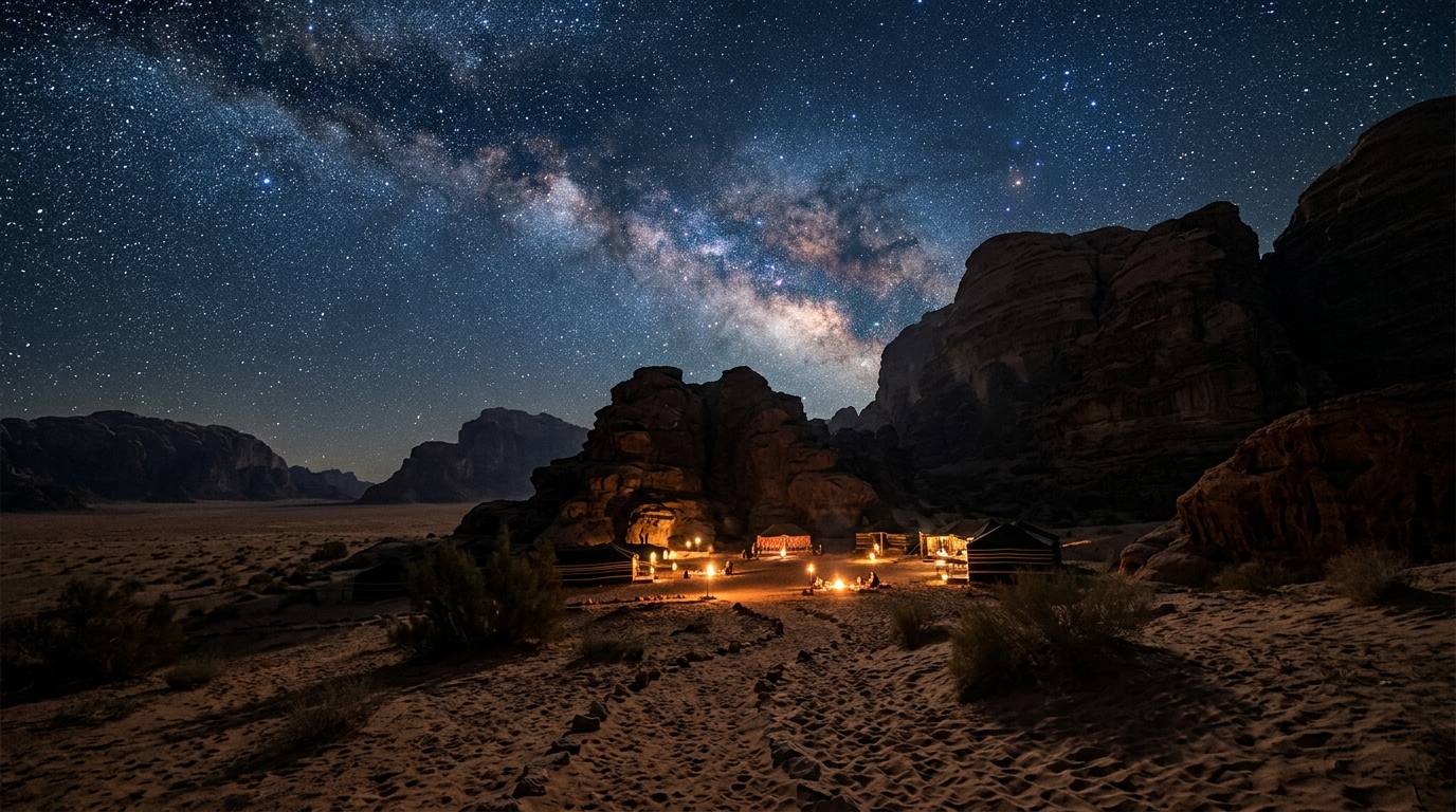 The Desert Symphony: Experiencing the Serene Beauty of Jordan's Wadi Rum at Night