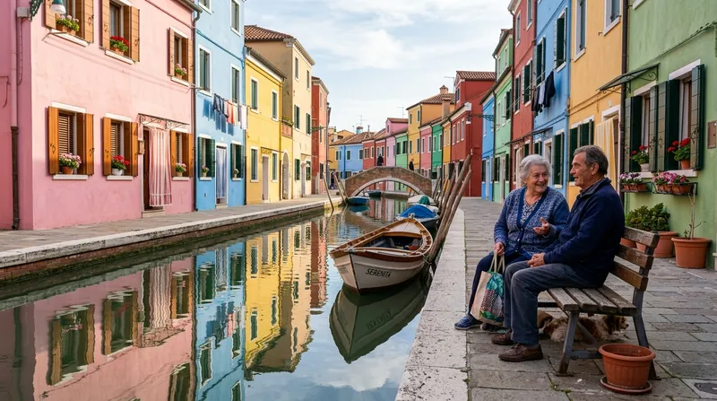 Pastel Reflections: Deepening Connections in Burano's Prismatic Canals