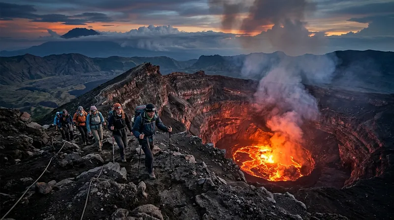 Volcanic Valleys: Climbing Mount Nyiragongo’s Fiery Peak